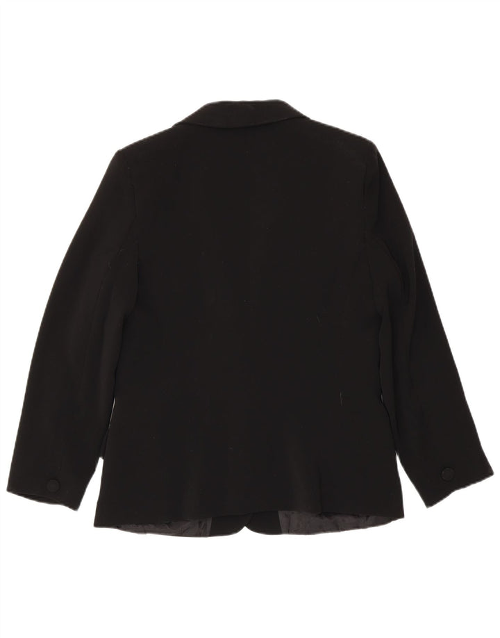 Luisa Spagnoli Womens 2 Button Blazer Jacket IT 46 Large Black Polyester
