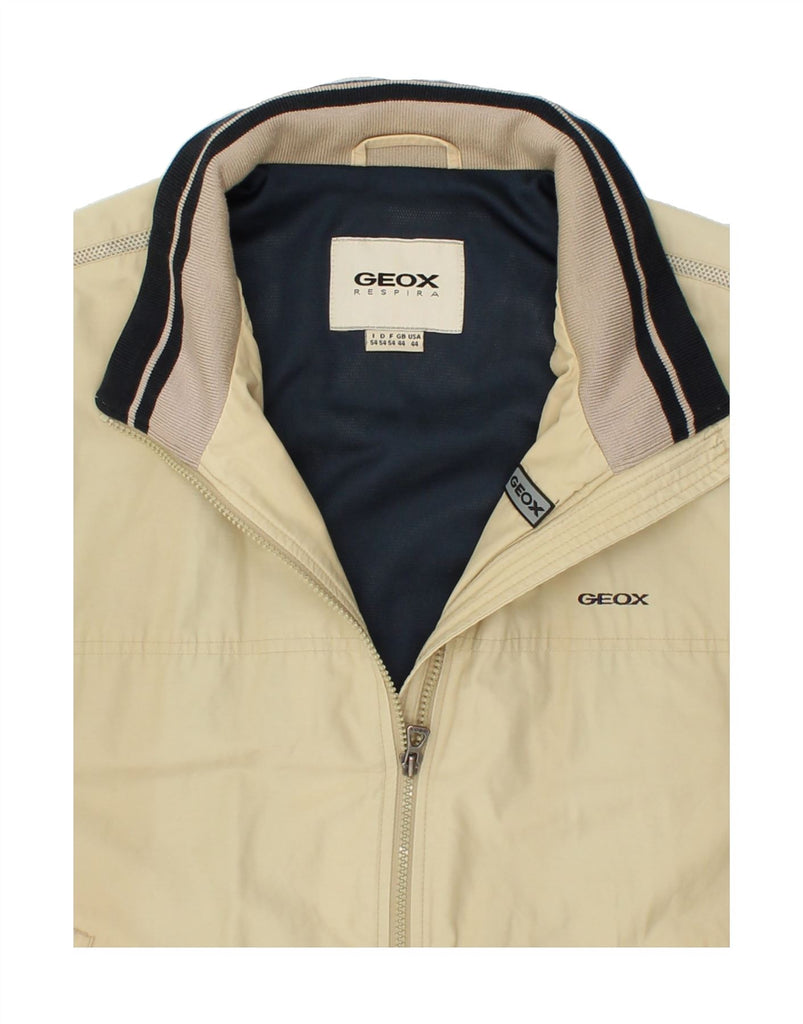 GEOX Mens Bomber Jacket UK 44 2XL Beige Cotton | Vintage Geox | Thrift | Second-Hand Geox | Used Clothing | Messina Hembry 