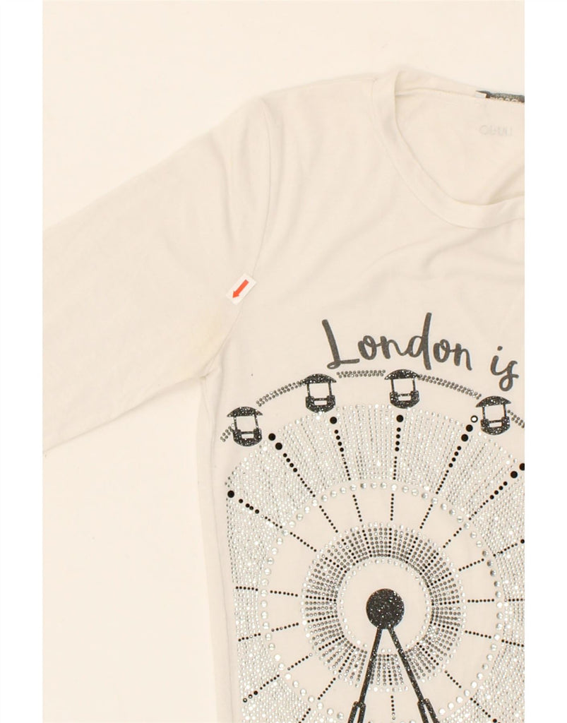 LIU JO Girls Graphic Top Long Sleeve 11-12 Years White Cotton Vintage Liu Jo and Second-Hand Liu Jo from Messina Hembry 