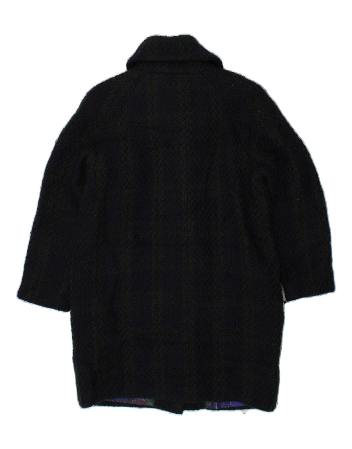 WHITE STUFF Womens Overcoat UK 10 Small  Navy Blue Check Wool Vintage White Stuff and Second-Hand White Stuff from Messina Hembry 