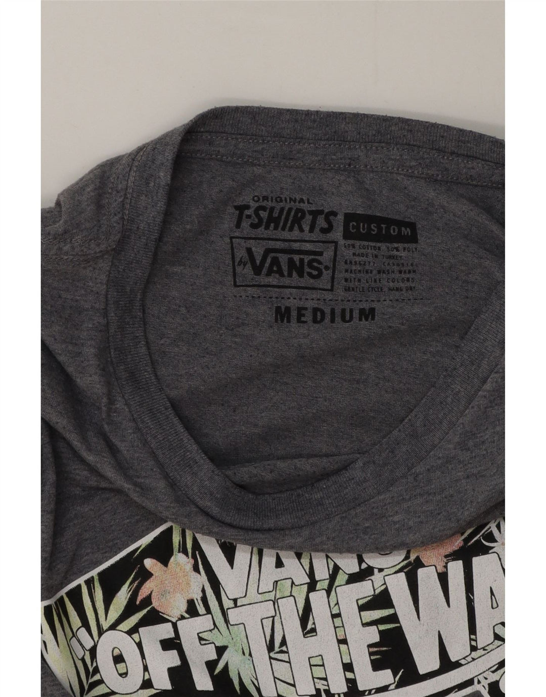 Vans Mens Graphic T-Shirt Top Medium Grey Flecked Cotton