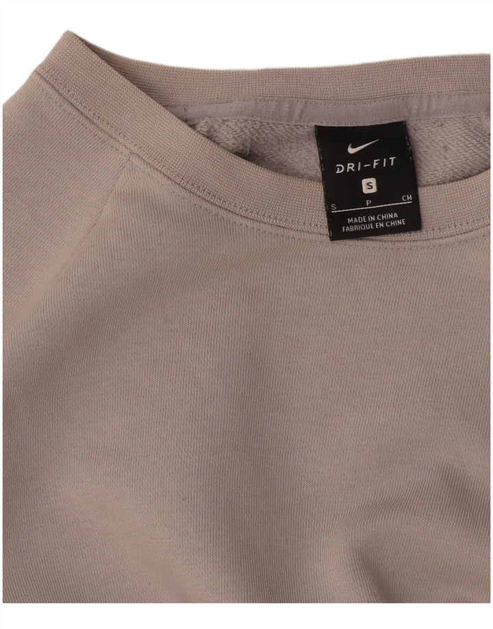 Nike Womens Crop Oversized Sweatshirt Jumper UK 10 Small Grey