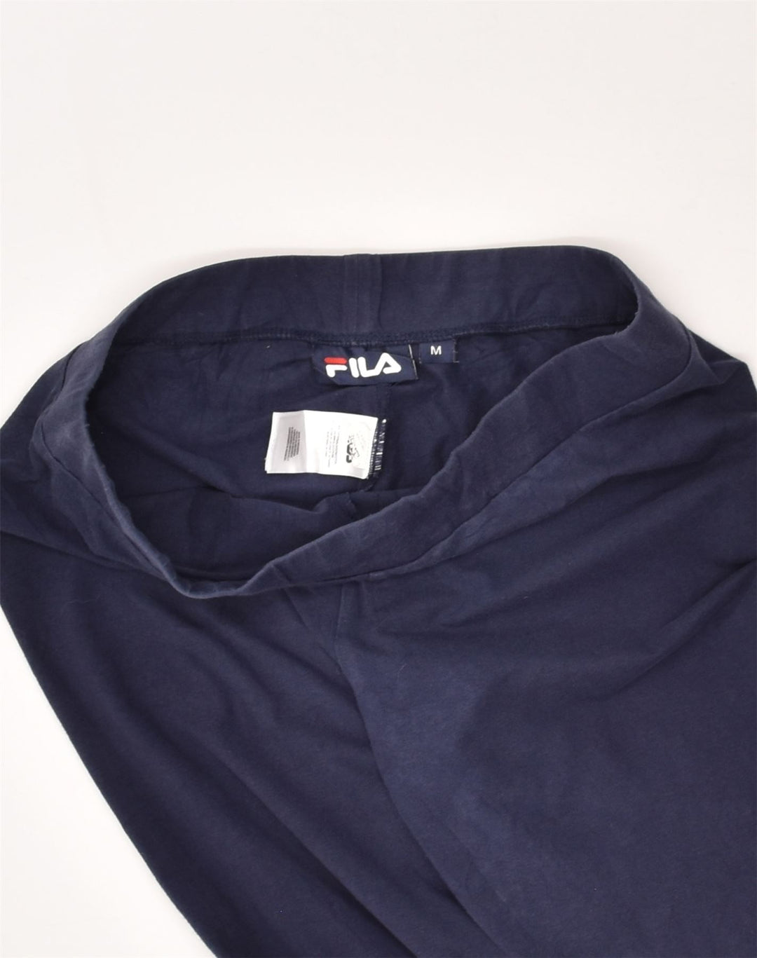 FILA Womens Graphic Leggings UK 12 Medium Navy Blue Cotton | Vintage Fila | Thrift | Second-Hand Fila | Used Clothing | Messina Hembry 