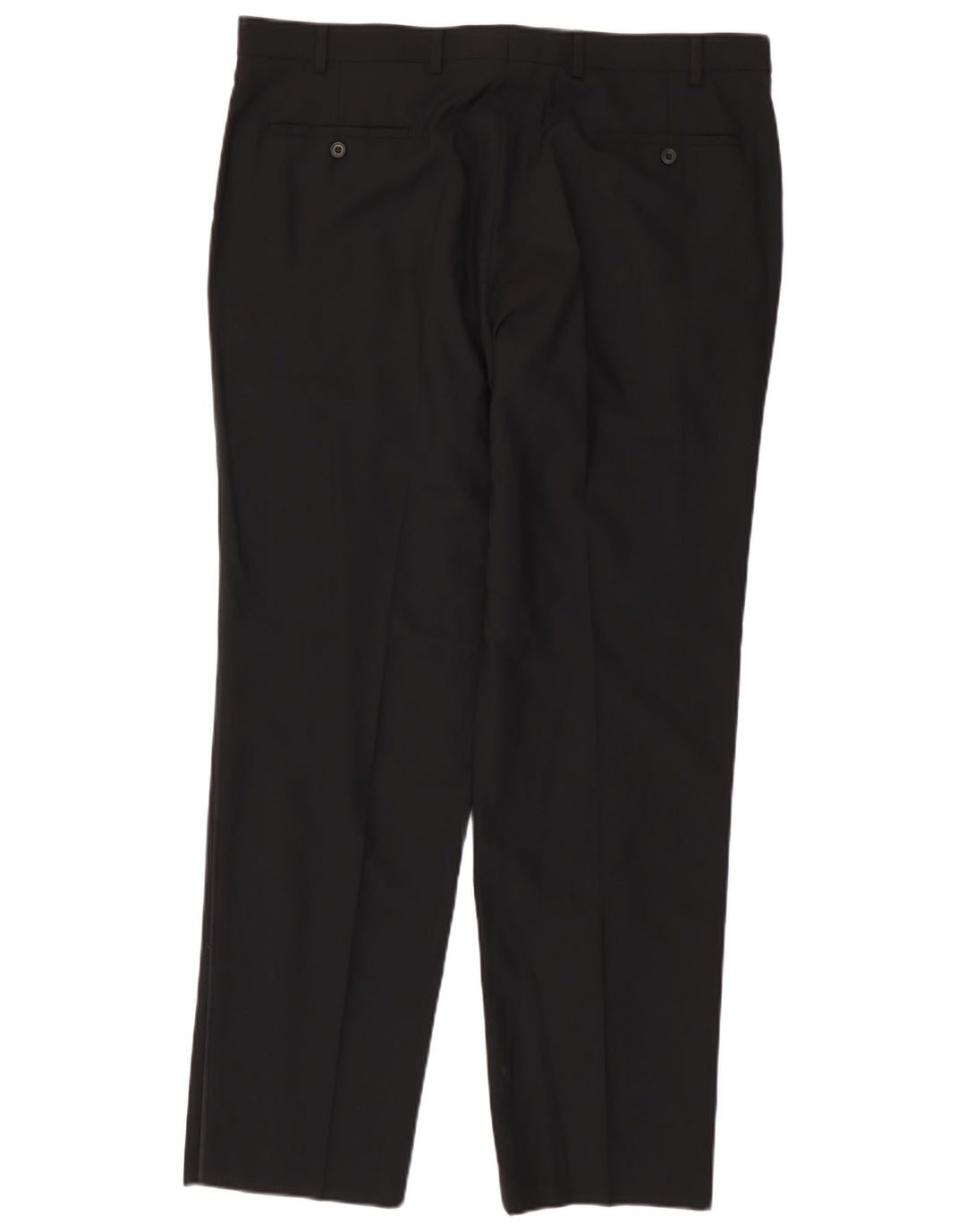 Marks & Spencer Mens Straight Suit Trousers W40 L33 Black Wool