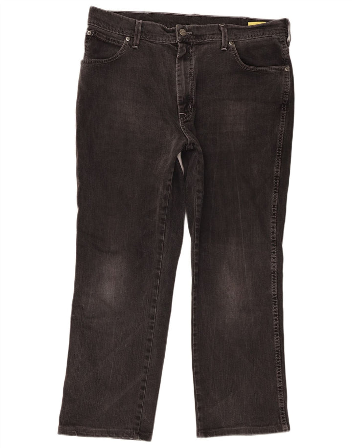 Wrangler Mens Straight Jeans W38 L27 Grey Cotton
