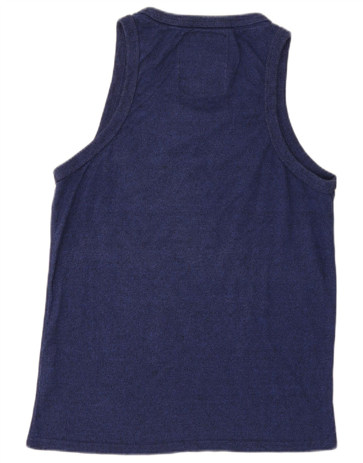 Superdry Mens Graphic Vest Top Large Navy Blue Flecked Cotton