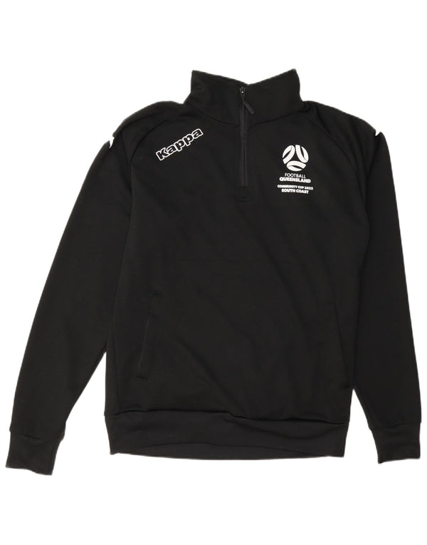 Kappa Mens Graphic Pullover Tracksuit Top Jacket Medium Black Polyester