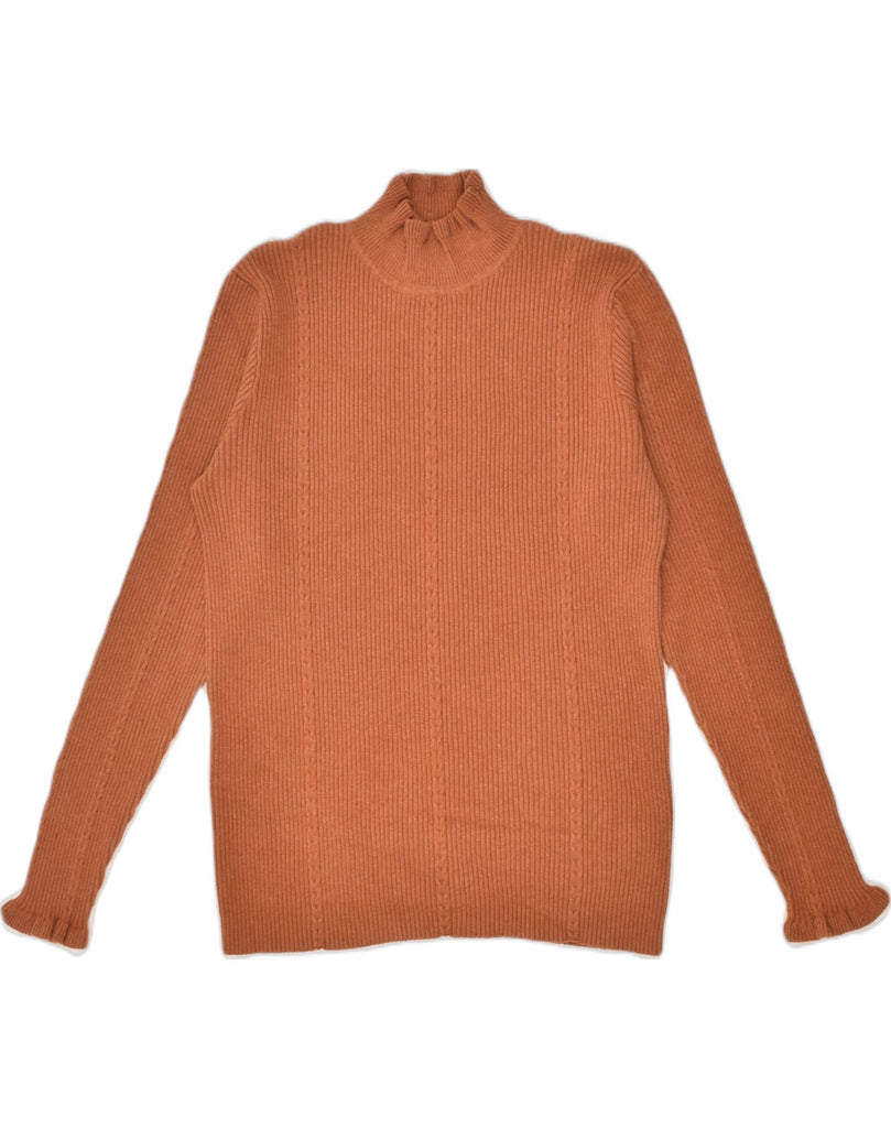 FAT FACE Womens Turtle Neck Jumper Sweater UK 14 Large  Orange Cotton | Vintage Fat Face | Thrift | Second-Hand Fat Face | Used Clothing | Messina Hembry 