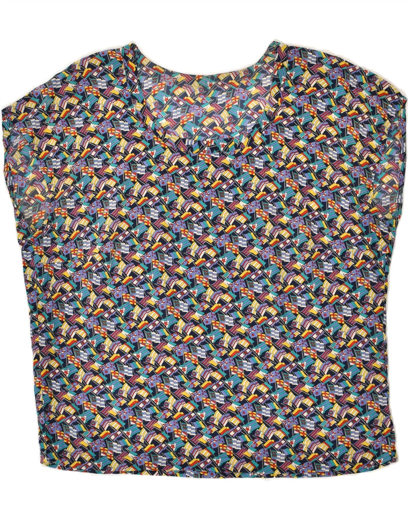 VINTAGE Womens Sleeveless Blouse Top UK 16 Large Multicoloured Geometric | Vintage Vintage | Thrift | Second-Hand Vintage | Used Clothing | Messina Hembry 