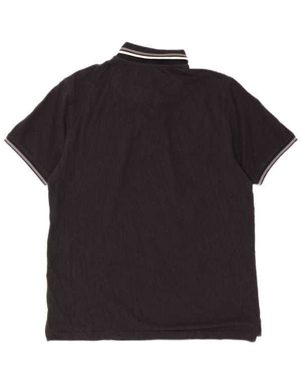 Pierre Cardin Mens Polo Shirt Large Black Cotton