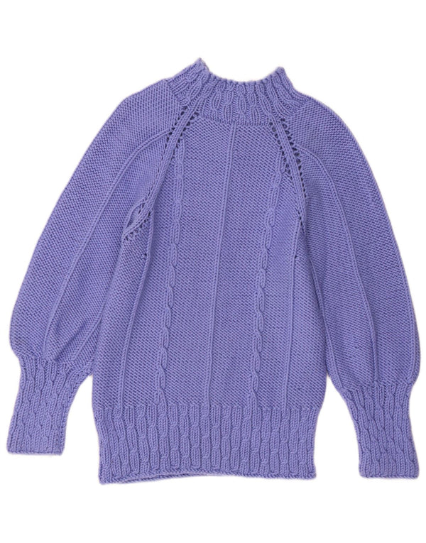 Vintage Womens Turtle Neck Jumper Sweater UK 16 Large Purple