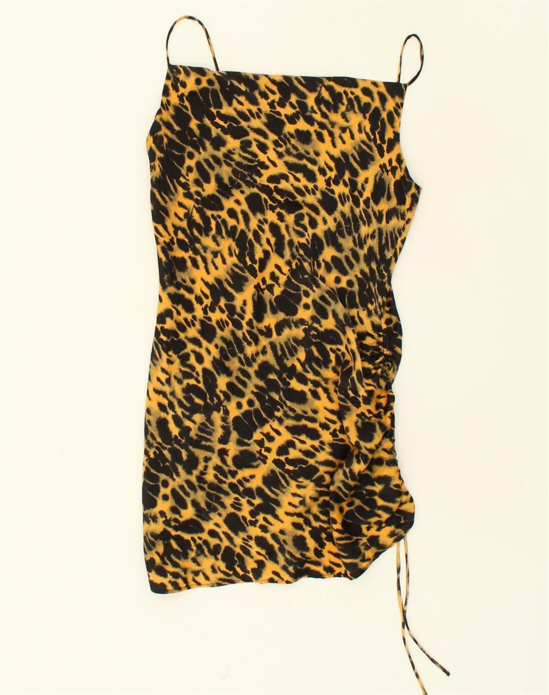 TOPSHOP Womens Cami Top UK 10 Small Brown Animal Print Polyester | Vintage Topshop | Thrift | Second-Hand Topshop | Used Clothing | Messina Hembry 