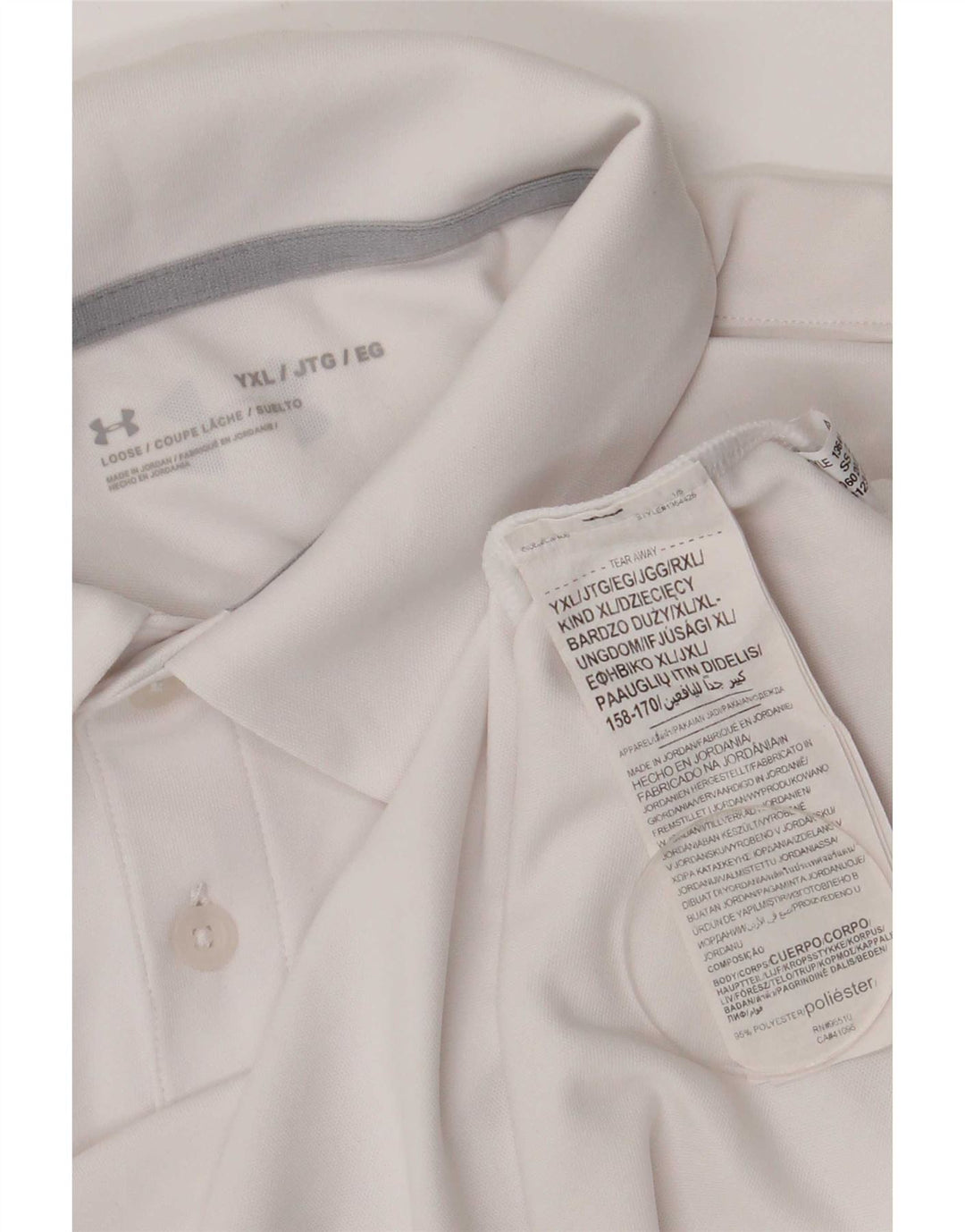 Under Armour Boys Polo Shirt 13-14 Years XL White Polyester