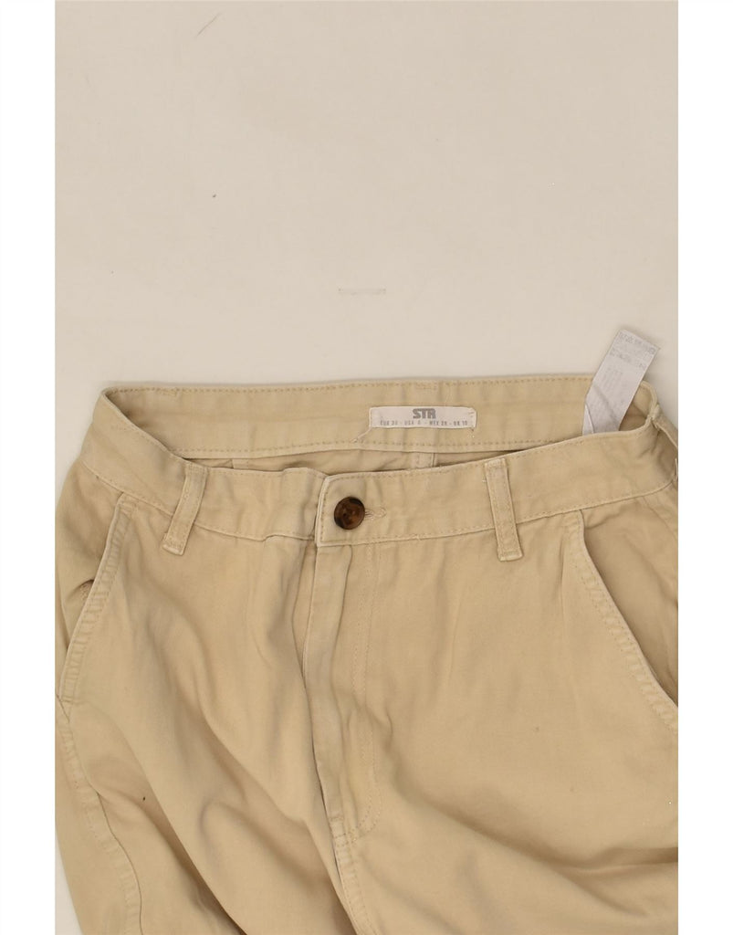 VINTAGE Womens Straight Cargo Trousers UK 10 Small W26 L31 Beige Cotton | Vintage Vintage | Thrift | Second-Hand Vintage | Used Clothing | Messina Hembry 