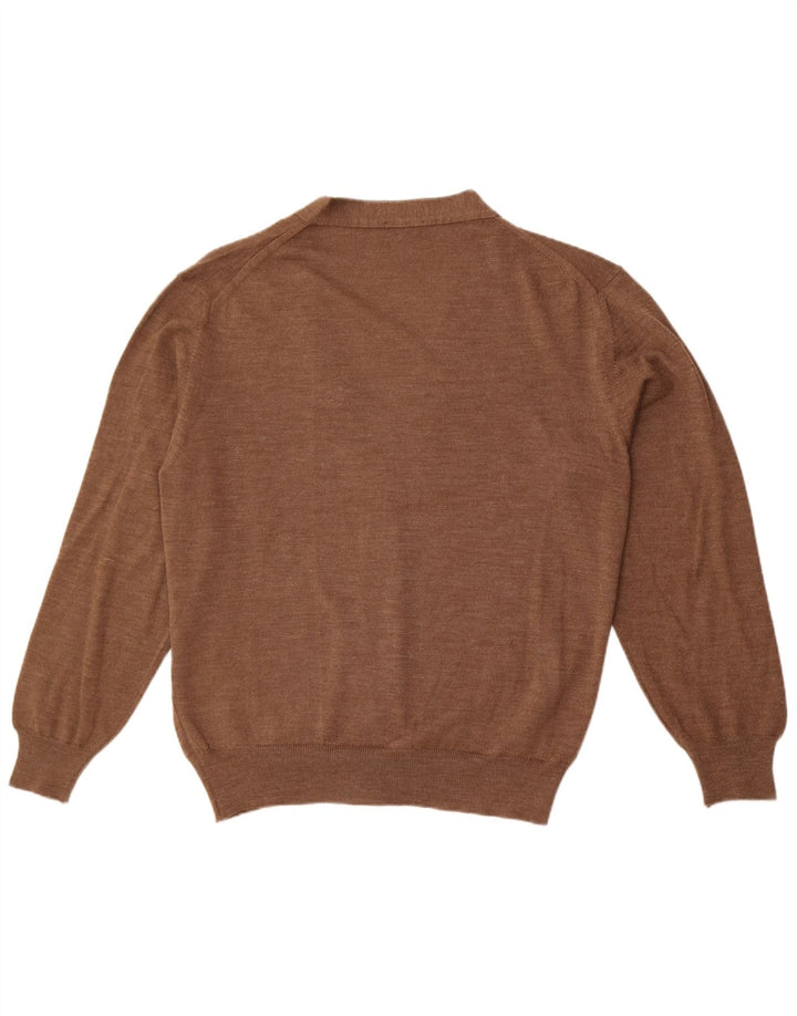 Vintage Womens Cardigan Sweater UK 14 Large  Brown Wool