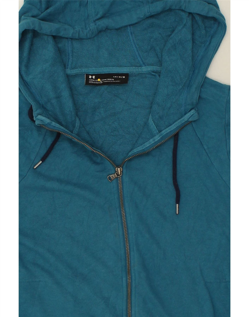 UNDER ARMOUR Womens Zip Hoodie Sweater UK 16 Large Turquoise | Vintage Under Armour | Thrift | Second-Hand Under Armour | Used Clothing | Messina Hembry 