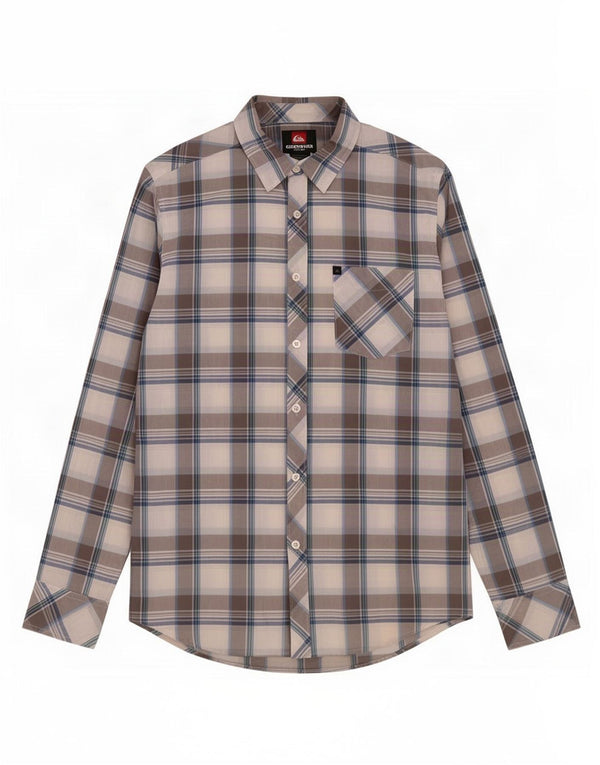 Quiksilver Mens Shirt Small Grey Check Cotton