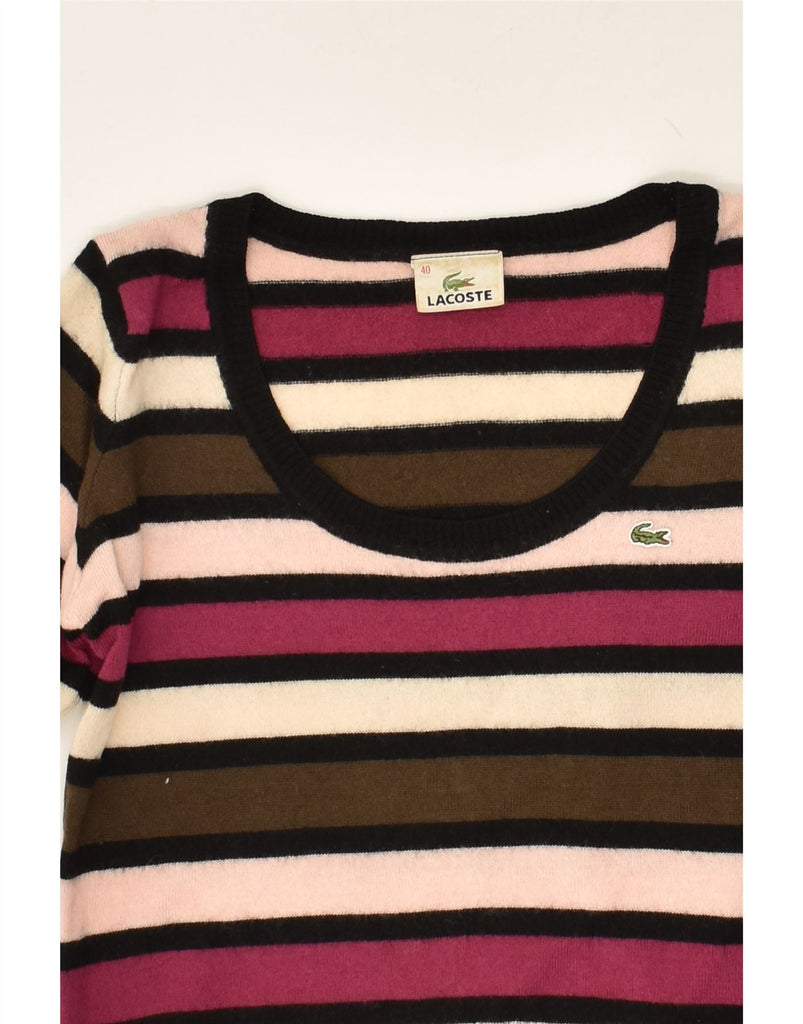 LACOSTE Womens Crew Neck Jumper Sweater Size 40 Medium Multicoloured | Vintage Lacoste | Thrift | Second-Hand Lacoste | Used Clothing | Messina Hembry 