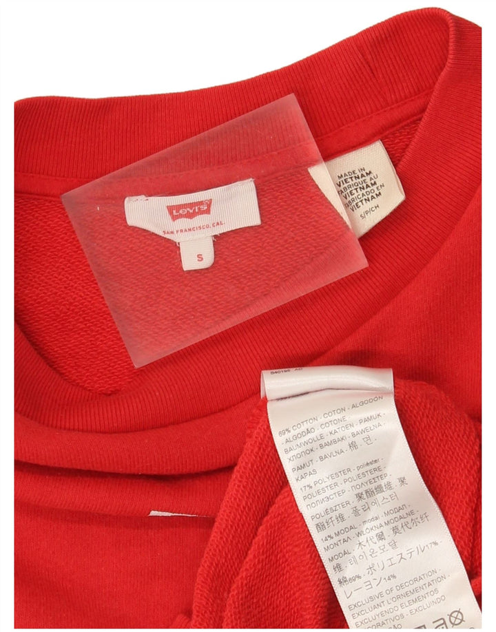 Levi's Womens Oversized Sweatshirt Jumper Dress UK 10 Small Red Colourblock