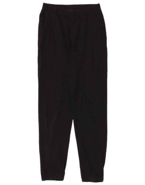 Zara Womens Tracksuit Trousers Joggers UK 8 Small Black Cotton