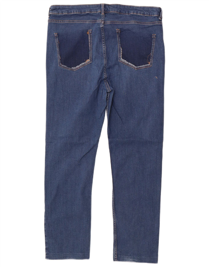 Marks & Spencer Womens Straight Jeans UK 18 XL W36 L28 Blue Cotton