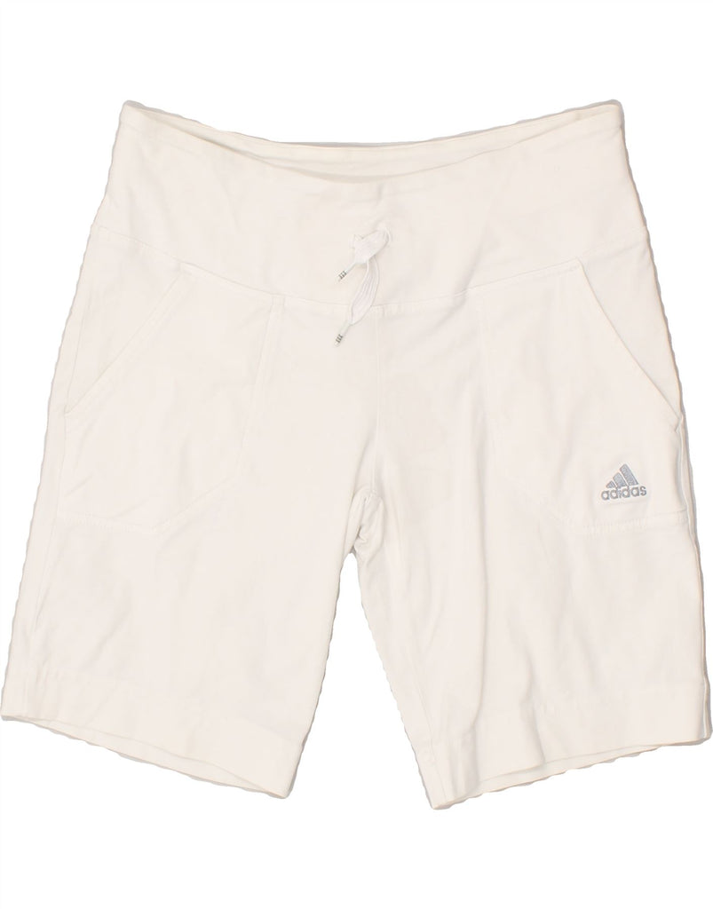 ADIDAS Womens Sport Shorts UK 10 Small  Off White | Vintage Adidas | Thrift | Second-Hand Adidas | Used Clothing | Messina Hembry 