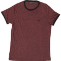 French Connection Mens T-Shirt Top Medium Burgundy Cotton