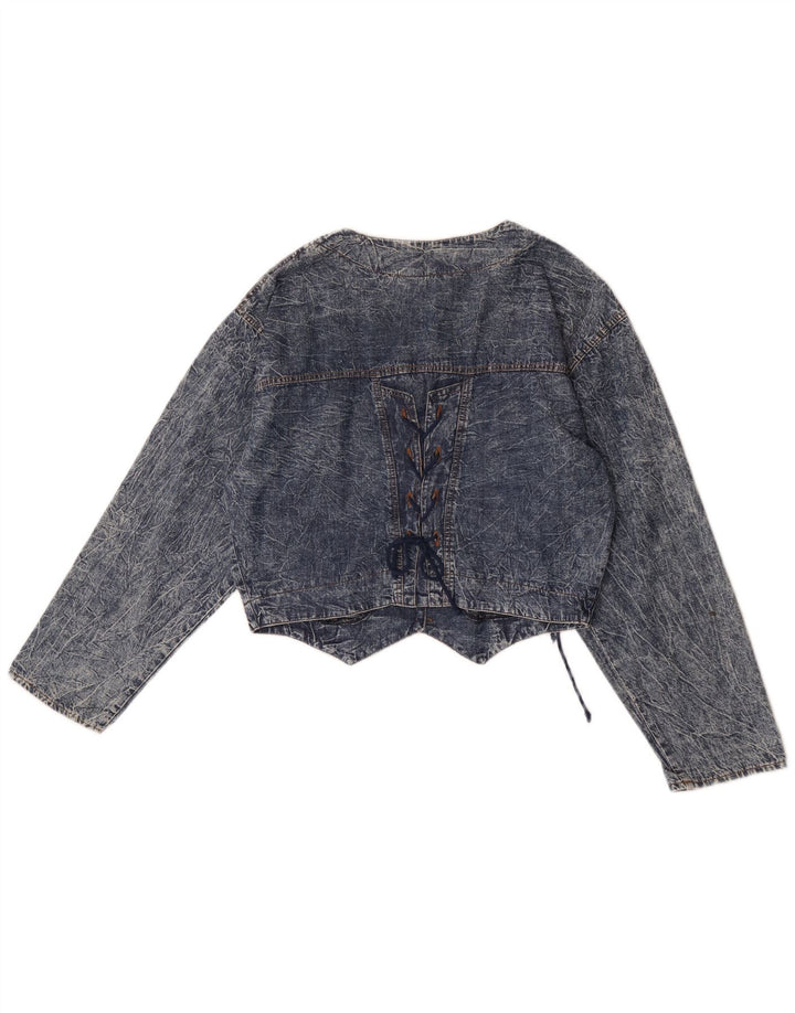 Canda Girls Crop Denim Jacket 15-16 Years Blue Cotton