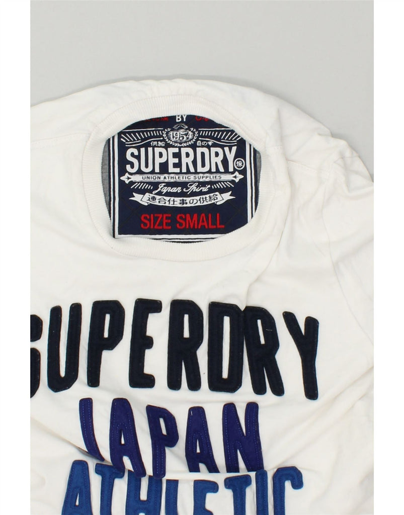 SUPERDRY Mens Graphic T-Shirt Top Small White Cotton | Vintage Superdry | Thrift | Second-Hand Superdry | Used Clothing | Messina Hembry 