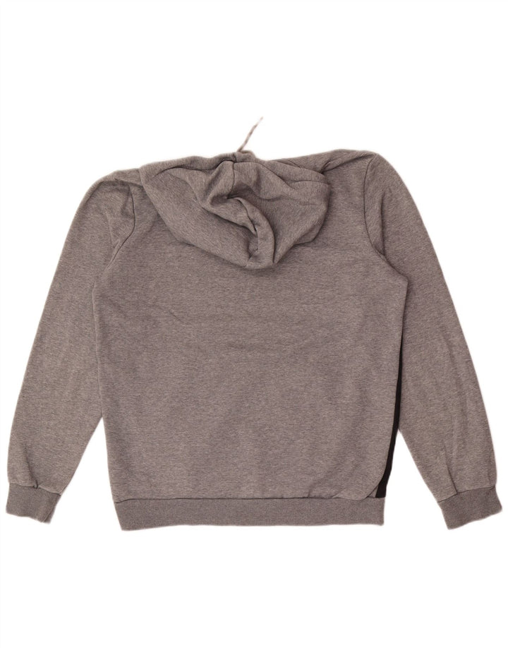 Puma Mens Hoodie Jumper Small Grey Colourblock Cotton