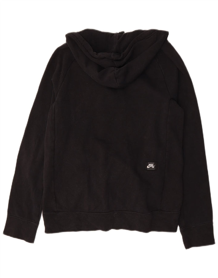 Nike Mens Zip Neck Hoodie Jumper Small Black Cotton