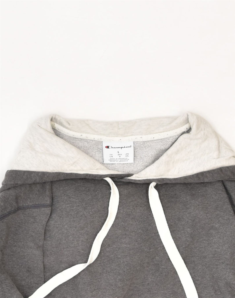 CHAMPION Mens Hoodie Jumper Large Grey Cotton | Vintage Champion | Thrift | Second-Hand Champion | Used Clothing | Messina Hembry 