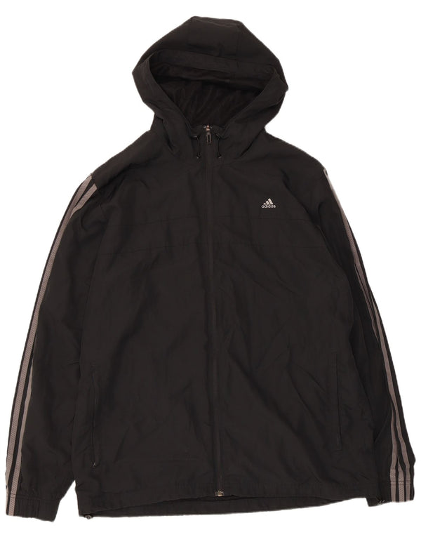 Adidas Mens Climalite Hooded Tracksuit Top Jacket UK 42/44 Large Black