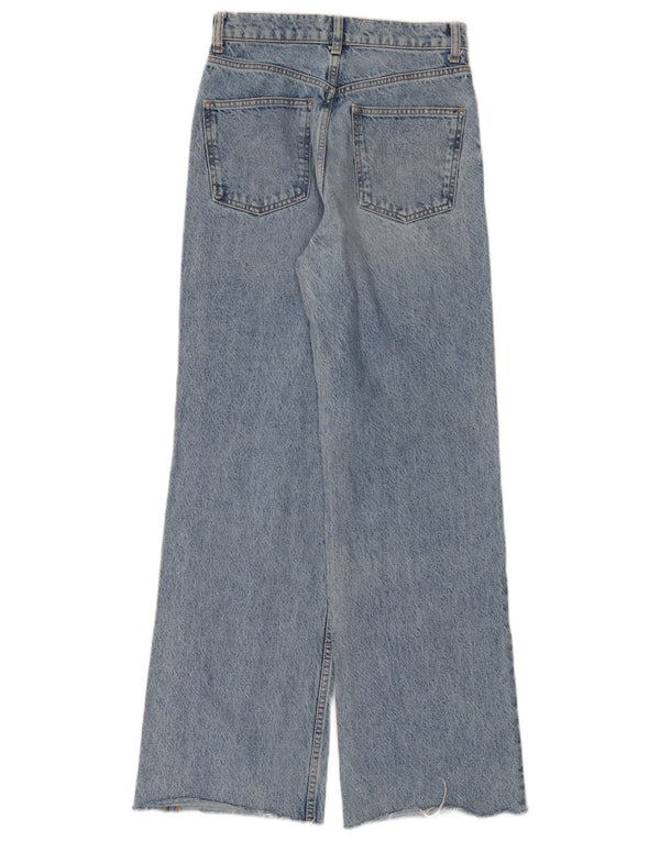 Zara Womens High Waist Wide Leg Jeans EU 36 XS W26 L31 Blue