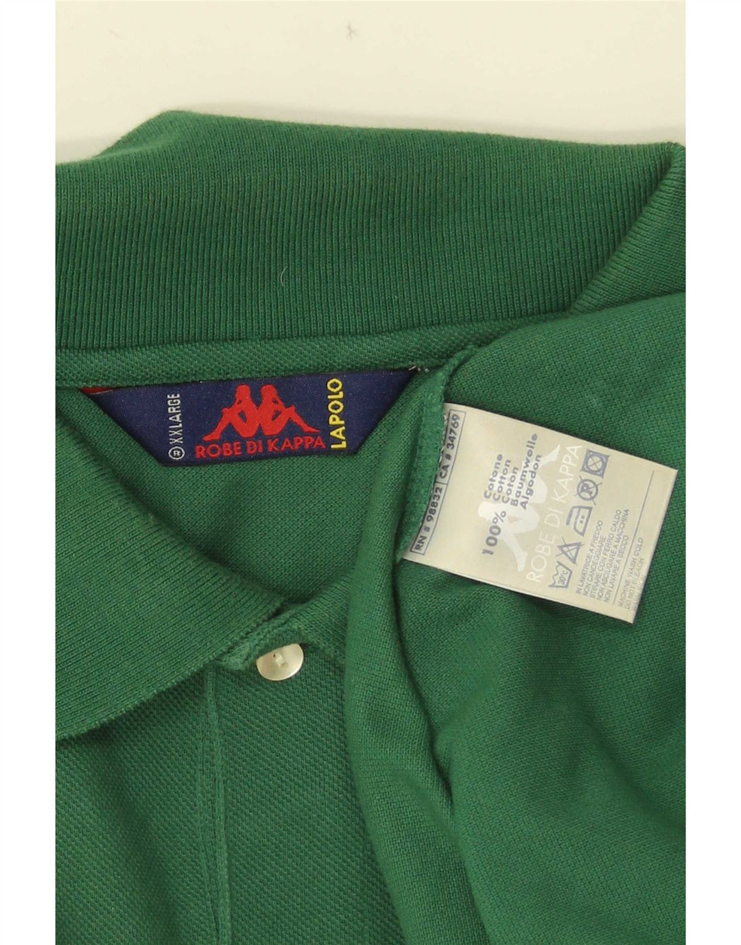 Kappa Mens Polo Shirt 2XL Green Cotton