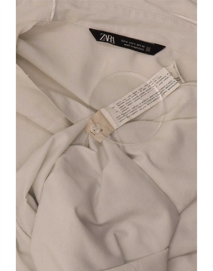 Zara Womens Oversized Shirt UK 10 Small White Cotton