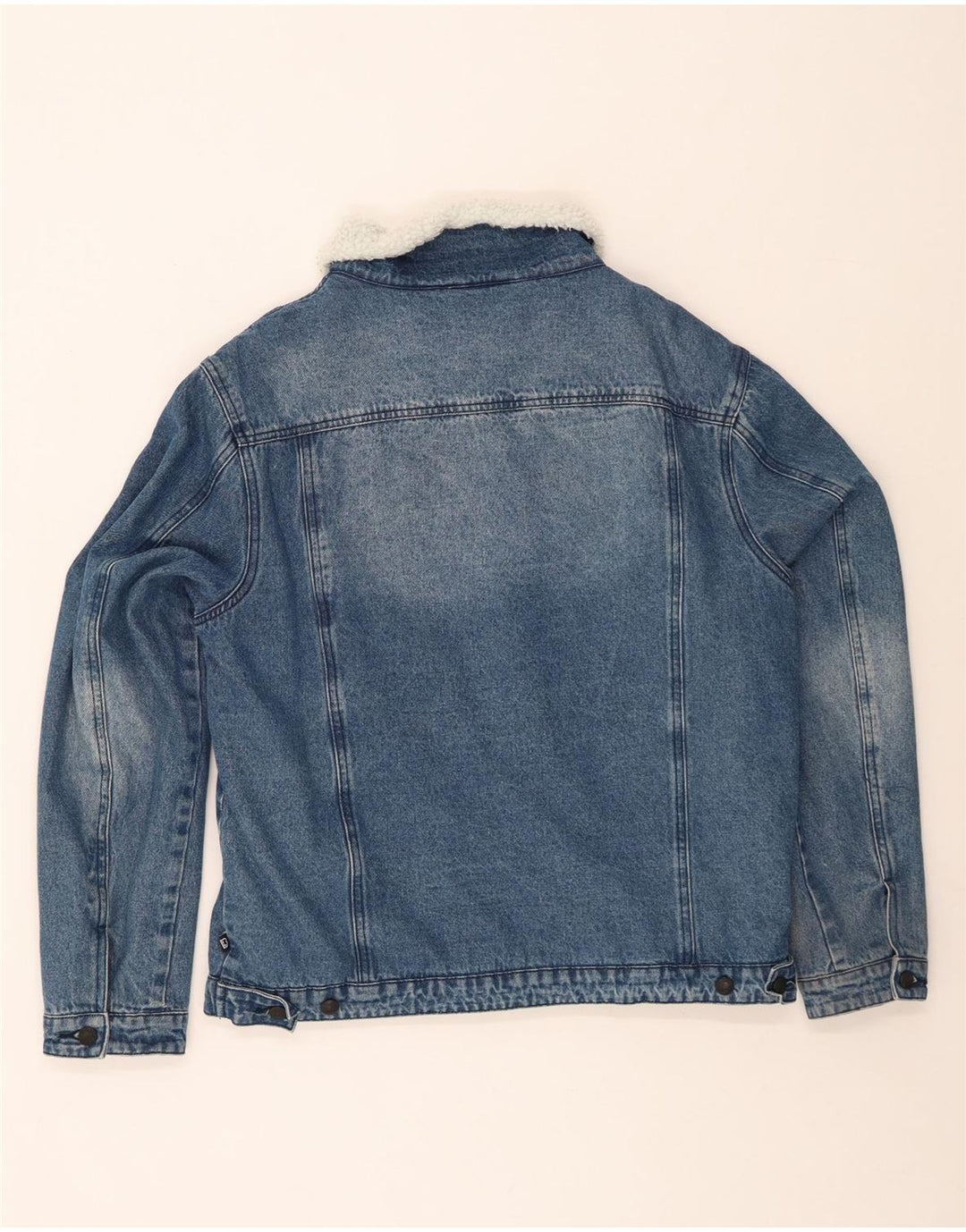 BRANDIT Mens Sherpa Denim Jacket UK 40 Large Blue Cotton