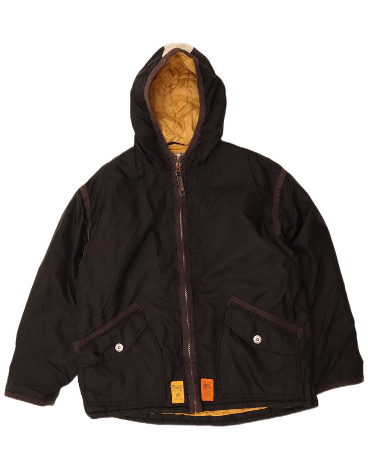 Big Star Mens Hooded Windbreaker Jacket UK 40 Large Black Nylon