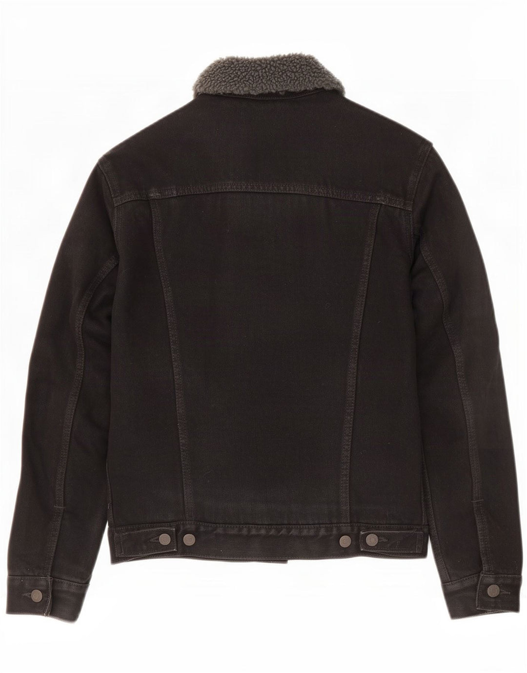 Levi's Mens Denim Sherpa Jacket UK 36 Small Black Cotton