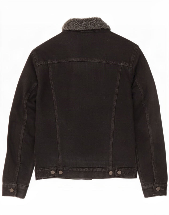 Levi's Mens Denim Sherpa Jacket UK 36 Small Black Cotton