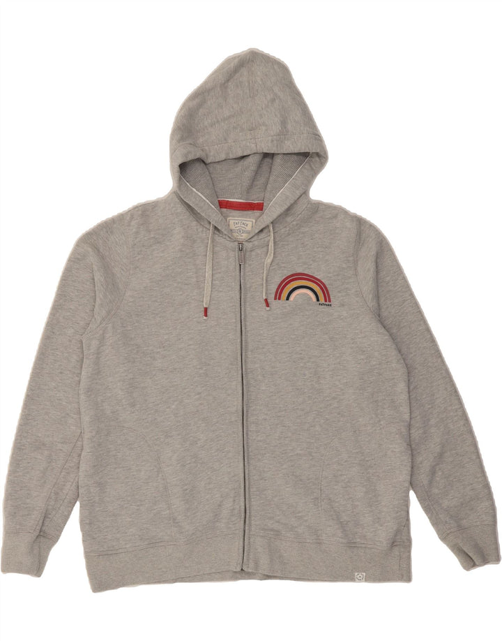 FAT FACE Mens Graphic Zip Hoodie Sweater Large Grey Cotton Vintage Fat Face and Second-Hand Fat Face from Messina Hembry 