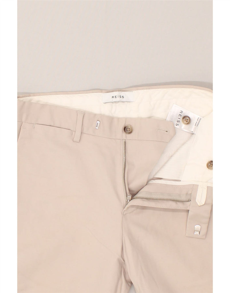 REISS Womens Slim Suit Trousers W28 L32 Beige Cotton | Vintage Reiss | Thrift | Second-Hand Reiss | Used Clothing | Messina Hembry 