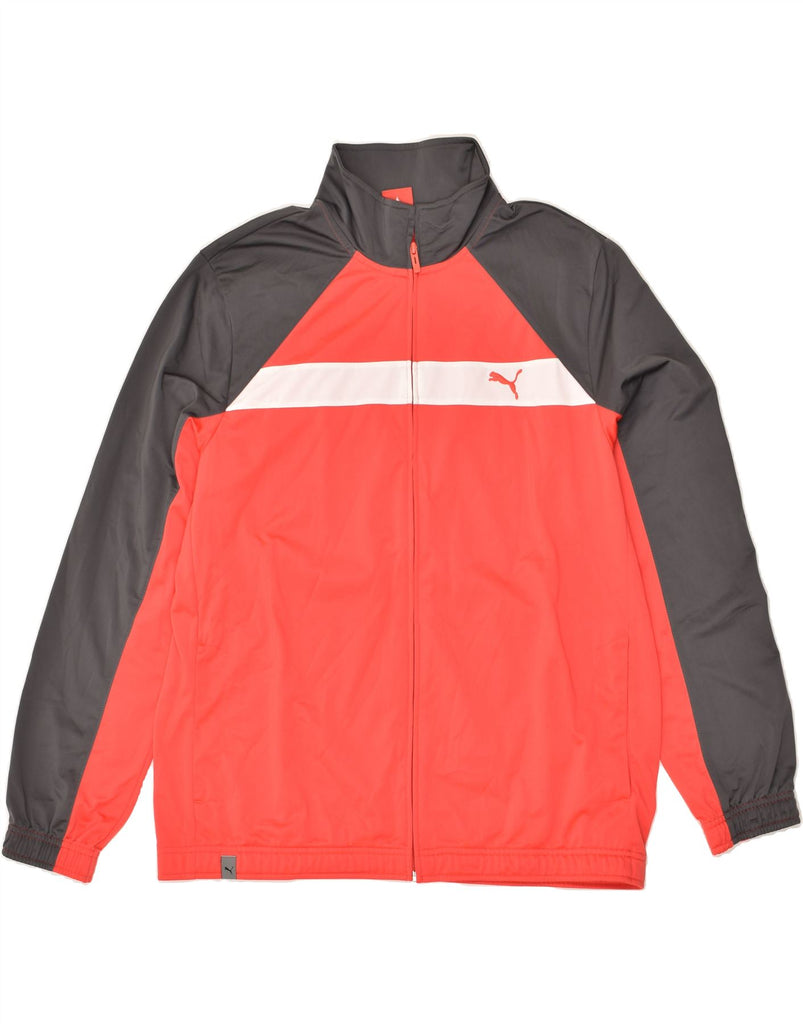 PUMA Mens Tracksuit Top Jacket XL Red Colourblock Polyester | Vintage Puma | Thrift | Second-Hand Puma | Used Clothing | Messina Hembry 