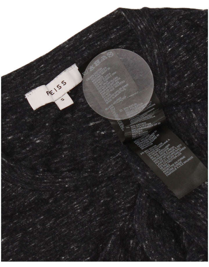 Reiss Mens T-Shirt Top Small Navy Blue Flecked Cotton