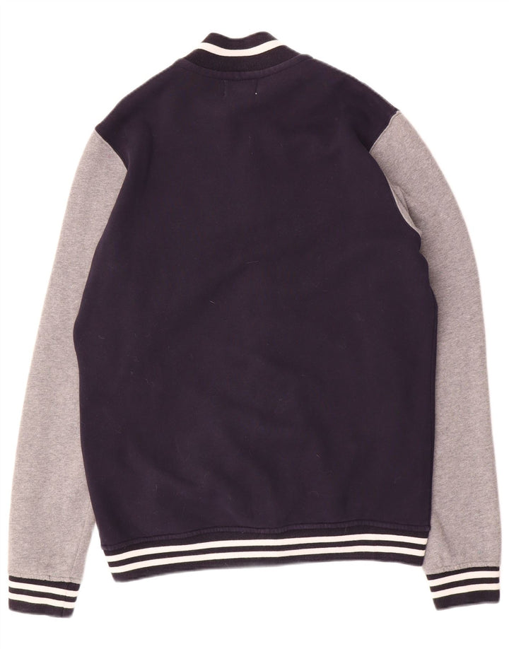 Converse Mens Graphic Varsity Jacket UK 40 Large Navy Blue Colourblock