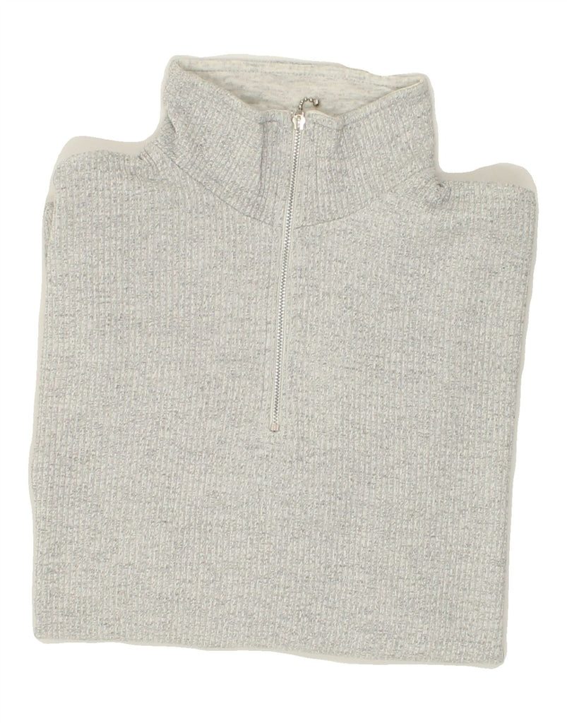 CHAMPION Mens Zip Neck Jumper Sweater Medium Grey Cotton Vintage Champion and Second-Hand Champion from Messina Hembry 