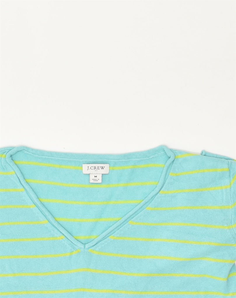 J. CREW Womens Short Sleeve V-Neck Jumper Sweater UK 14 Medium Turquoise | Vintage J. Crew | Thrift | Second-Hand J. Crew | Used Clothing | Messina Hembry 