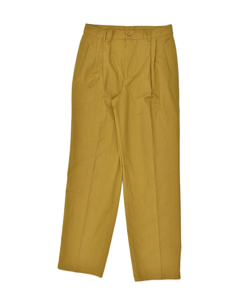 THINK PINK Mens Pegged Chino Trousers IT 50 Large W32 L34 Yellow Polyester | Vintage Think Pink | Thrift | Second-Hand Think Pink | Used Clothing | Messina Hembry 