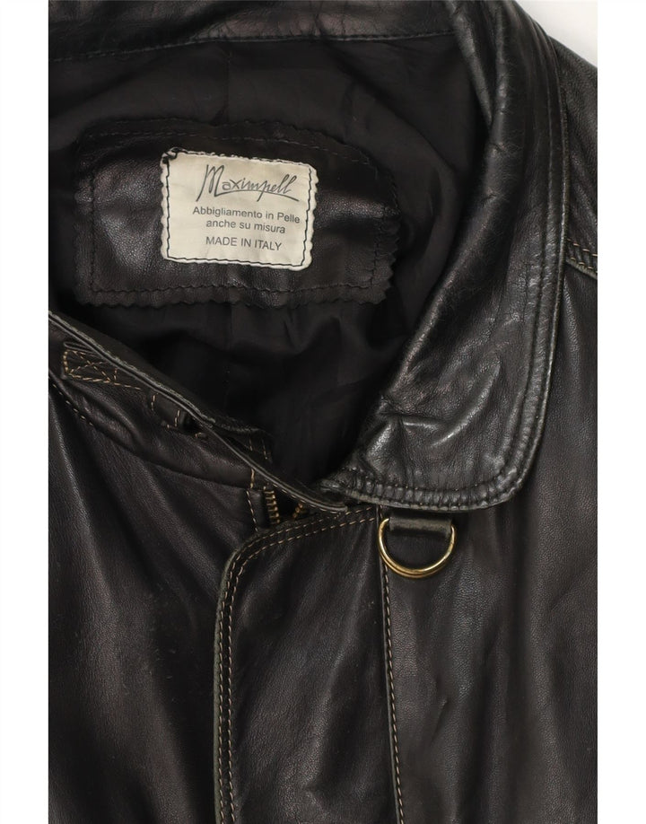 Vintage Mens Leather Jacket UK 44 2XL Black