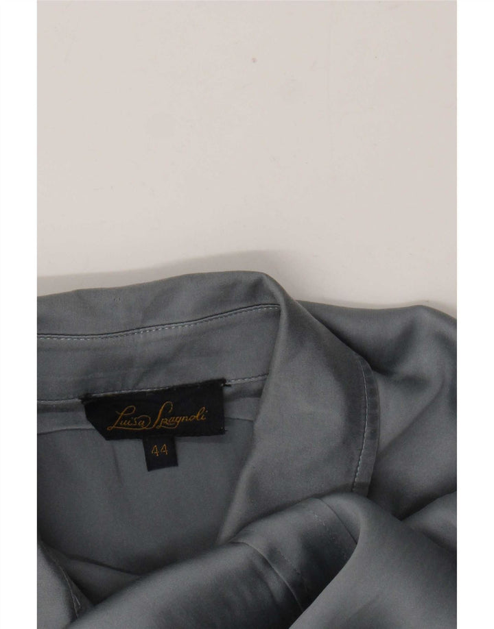 Luisa Spagnoli Womens Shirt Blouse IT 44 Large Grey Silk